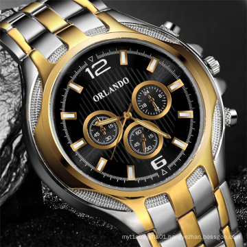 New Products ORLANDO 002 Top Quality Quartz Men Watch Mens Stainless Steel Wristwatch Masculino Relogio Saat